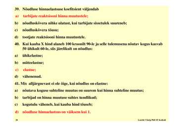 Seminar 5 - Nõudlus ja pakkumine #20