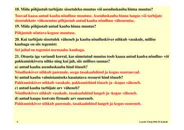 Seminar 5 - Nõudlus ja pakkumine #9