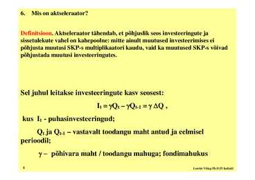 Seminar 6 - Investeeringud #5