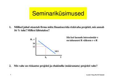 Seminar 6 - Investeeringud