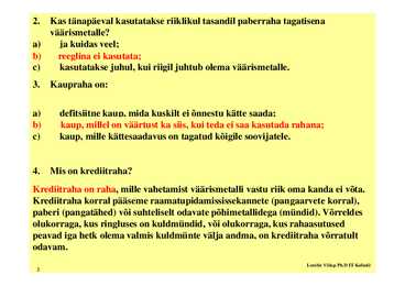 Seminar 7 - Raha teooria #2