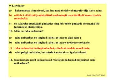 Seminar 7 - Raha teooria #5