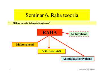 Seminar 7 - Raha teooria