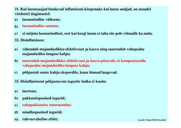 Seminar 9 - Inflatsioon #13