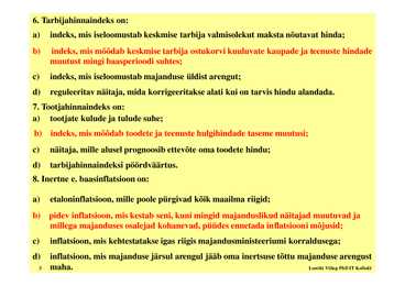 Seminar 9 - Inflatsioon #3