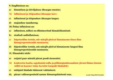 Seminar 9 - Inflatsioon #4