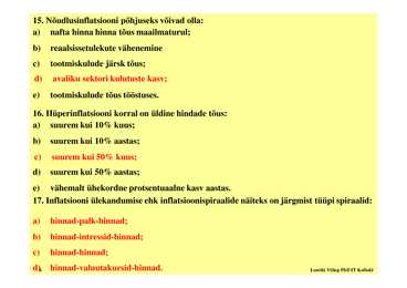 Seminar 9 - Inflatsioon #6
