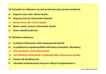 Seminar 9 - Inflatsioon #7