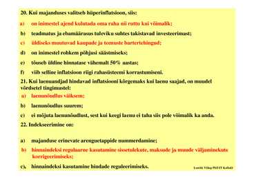 Seminar 9 - Inflatsioon #8