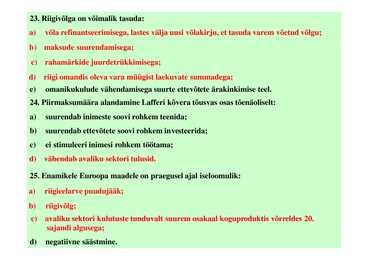 Seminar 11 - Fiskaal- ja monetaarpoliitika #11