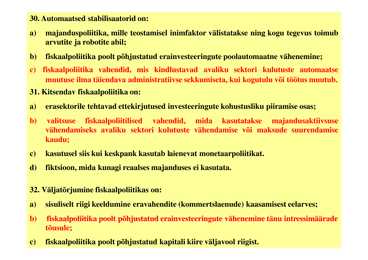 Seminar 11 - Fiskaal- ja monetaarpoliitika #14