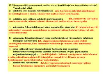 Seminar 11 - Fiskaal- ja monetaarpoliitika #26