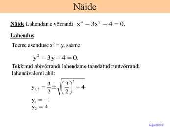 Lineaarvõrrandi lahendamine-Ruutvõrrandi lahendamine #13