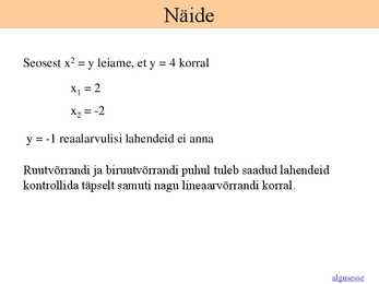 Lineaarvõrrandi lahendamine-Ruutvõrrandi lahendamine #14