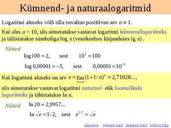 Logaritmid #3