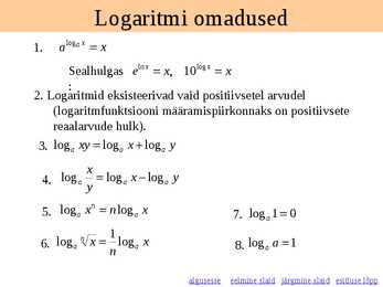 Logaritmid #4