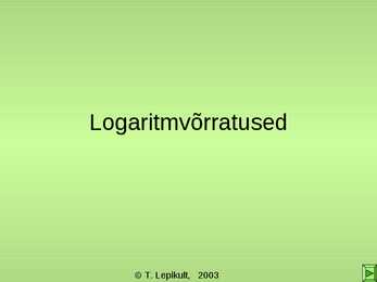 Logaritmvõrratused