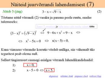 Murd- ja juurvõrrand #11