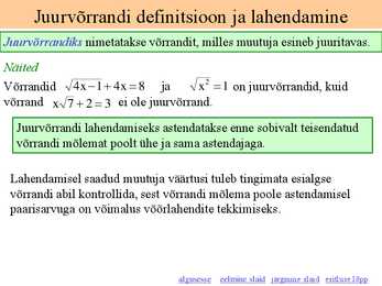 Murd- ja juurvõrrand #4