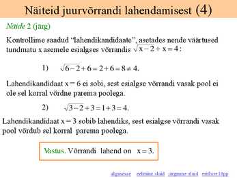 Murd- ja juurvõrrand #8