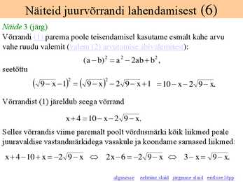 Murd- ja juurvõrrand #10