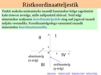 Punkti koordinaadid tasandil #2
