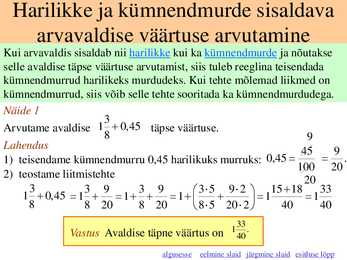 Tehted harilike ja kümnendmurdudega #2