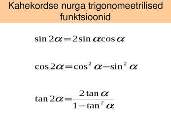 Trigonomeetriliste avaldiste teisendamine #9