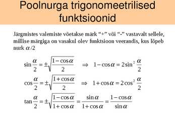 Trigonomeetriliste avaldiste teisendamine #10