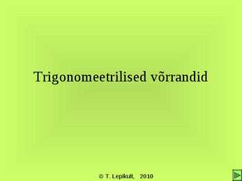 Trigonomeetrilised võrrandid