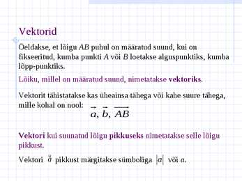 Vektorid ja koordinaadid #3