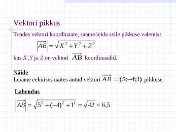 Vektorid ja koordinaadid #5