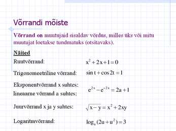 Võrrandid #2