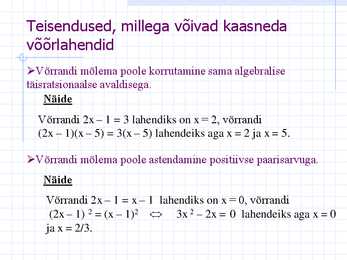 Võrrandid #12