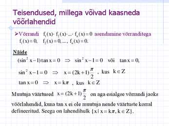 Võrrandid #13