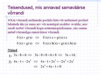 Võrrandid #8