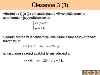 Võrrandisüsteemide koostamine tekstülesannete põhjal I osa #16