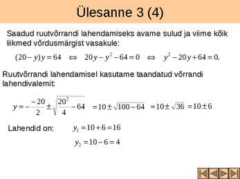 Võrrandisüsteemide koostamine tekstülesannete põhjal I osa #17