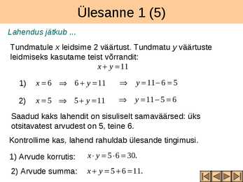 Võrrandisüsteemide koostamine tekstülesannete põhjal I osa #6