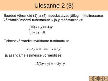 Võrrandisüsteemide koostamine tekstülesannete põhjal I osa #10