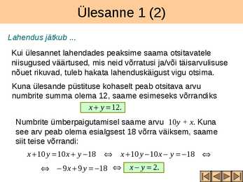 Võrrandisüsteemide koostamine tekstülesannete põhjal II osa #3