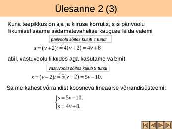 Võrrandisüsteemide koostamine tekstülesannete põhjal II osa #9