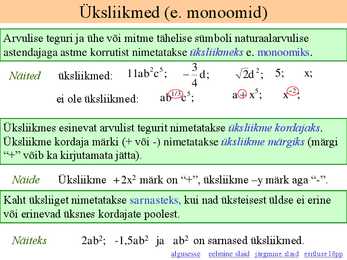 Üks-ja hulkliikmed #5
