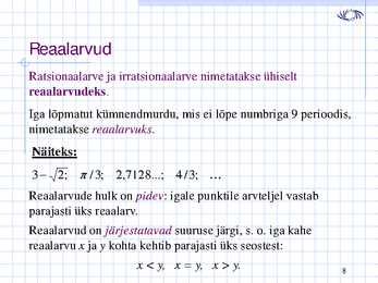 Arvuhulgad loeng 1 #8