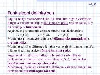 Funktsioon loeng 2 #2