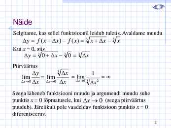 Funktsiooni tuletis - loeng 5 #12