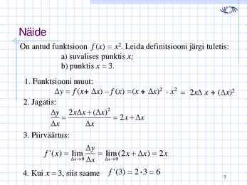 Funktsiooni tuletis - loeng 5 #7