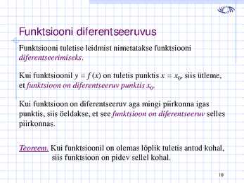 Funktsiooni tuletis - loeng 5 #10