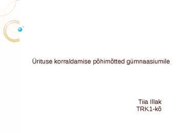 Ürituse korraldamise põhimõtted gümnaasiumile