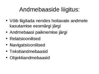 Mis on andmebaas #8